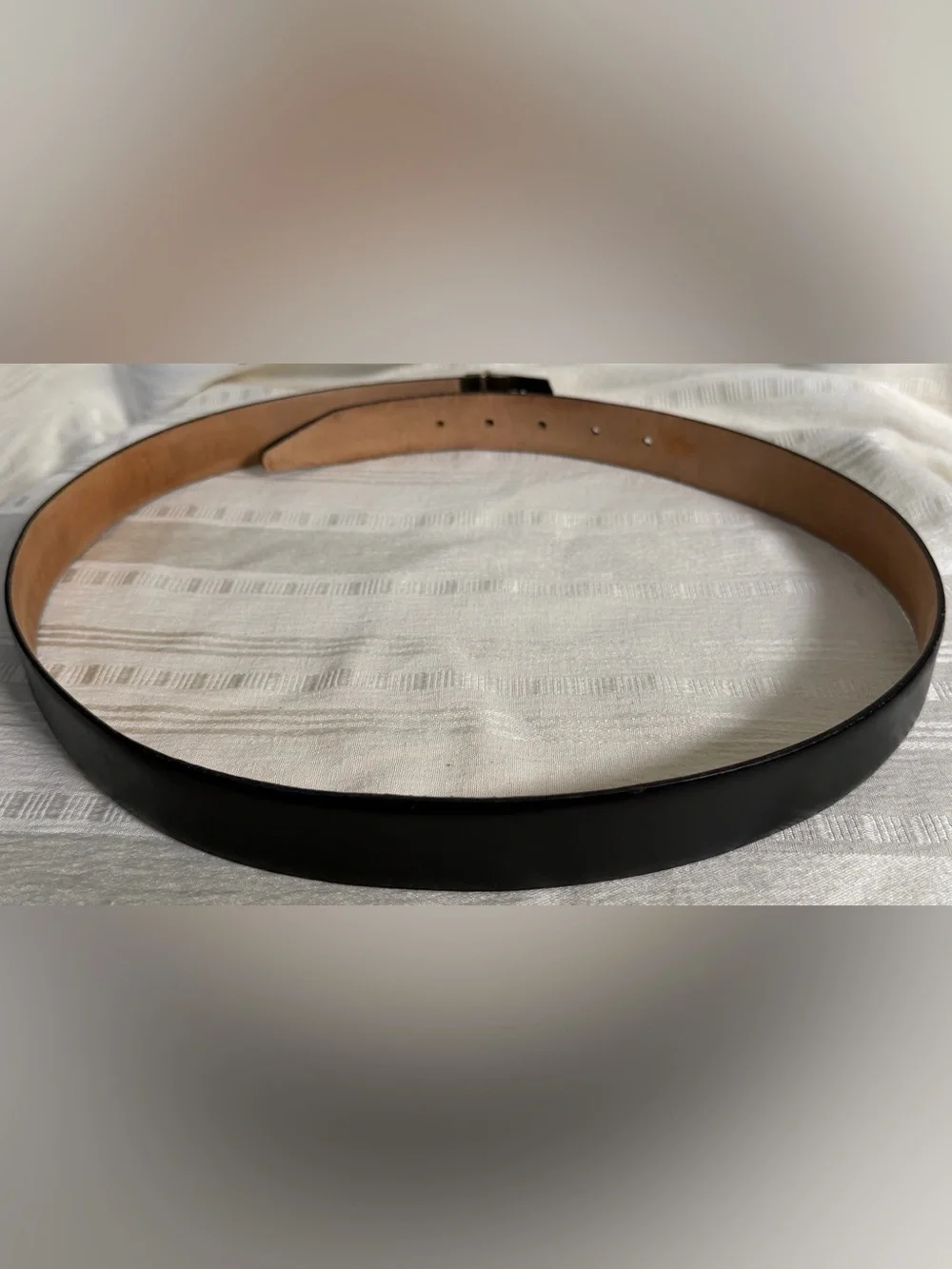 Vintage Genuine Leather Eagle Brass Tone Belt Size 36 Made USA Black